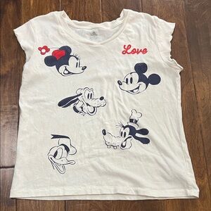 Disney White Tee with Mickey & Friends Design